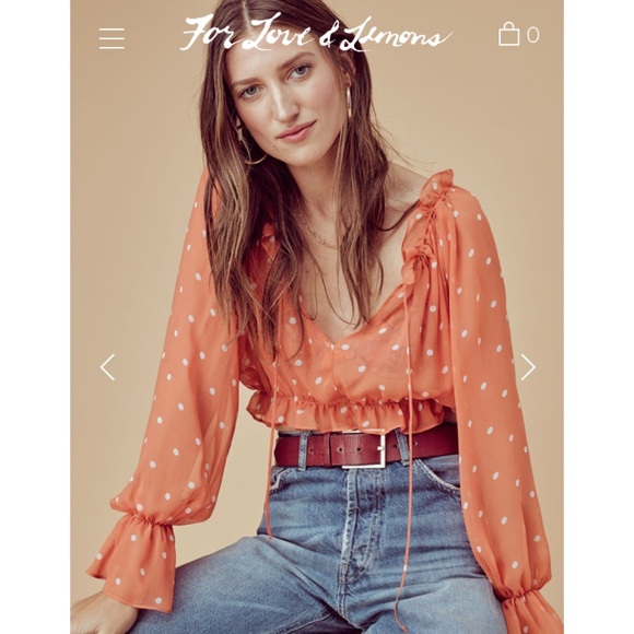 For Love And Lemons Tops - For Love and Lemons Polka Dot Top